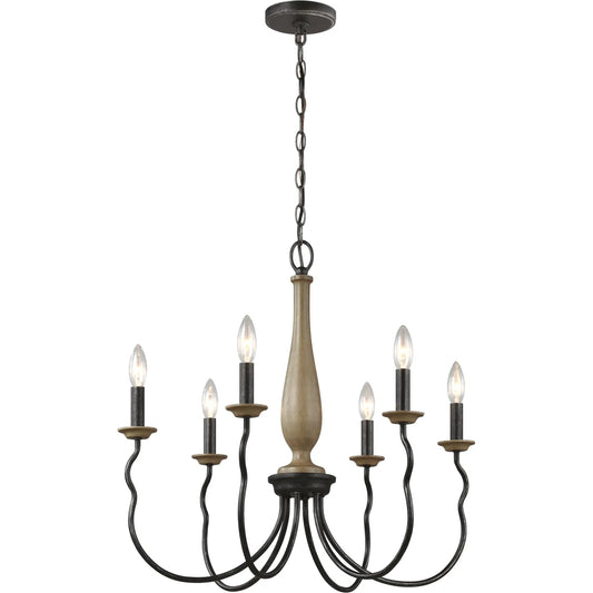 Simira Six Light Chandelier by Visual Comfort & Co. in stardust. Made from steel in a unique style.