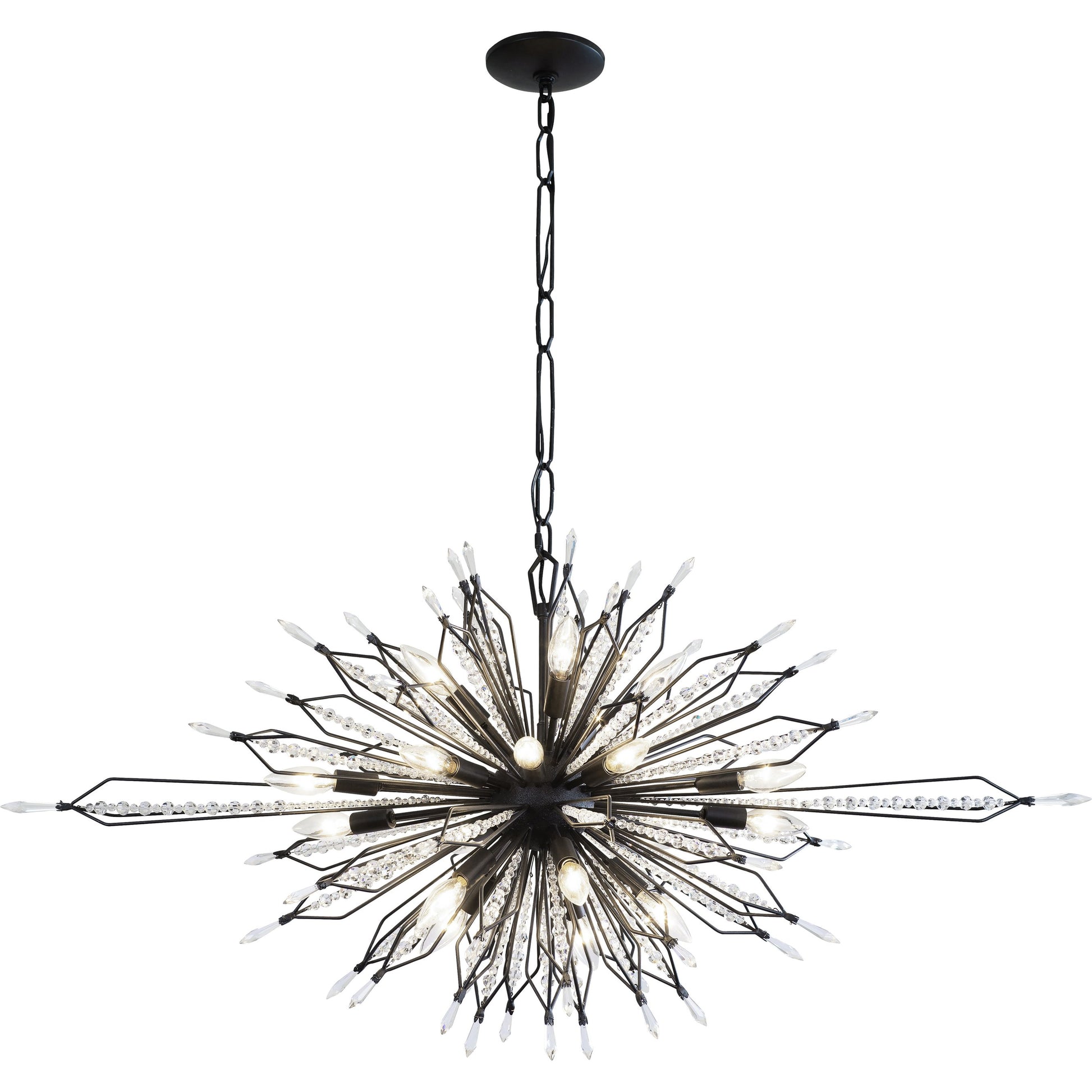 Orbital Oval Linear Pendant by Varaluz. Made from premium crystal in a eclectic & global style.