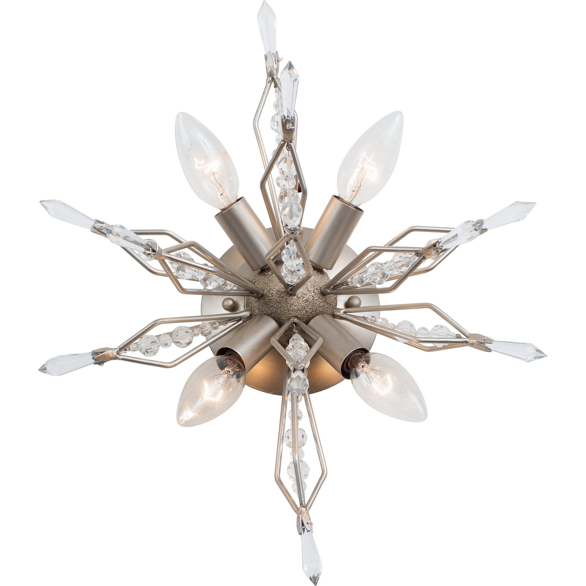 Orbital Sconce by Varaluz in gold dust. Made from premium crystal in a modern style.