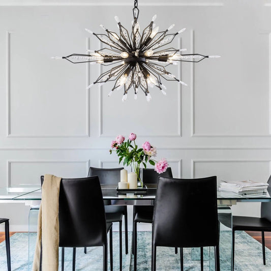 Orbital Oval Linear Pendant by Varaluz. Made from premium crystal in a eclectic & global style.