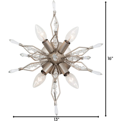 Orbital Sconce by Varaluz in gold dust. Made from premium crystal in a modern style.