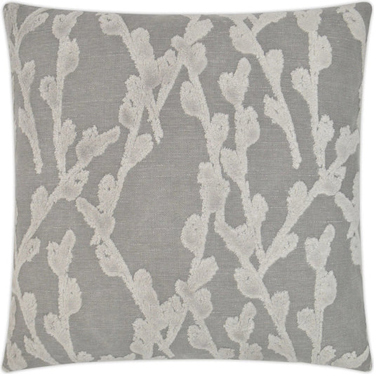 Fortuna Pillow by DV Kap Home in steam. Made from 50% cotton, 15% polyester, 35% viscose in a unique style.