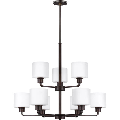 Canfield Nine Light Chandelier by Visual Comfort & Co.. Made from steel in a modern style.