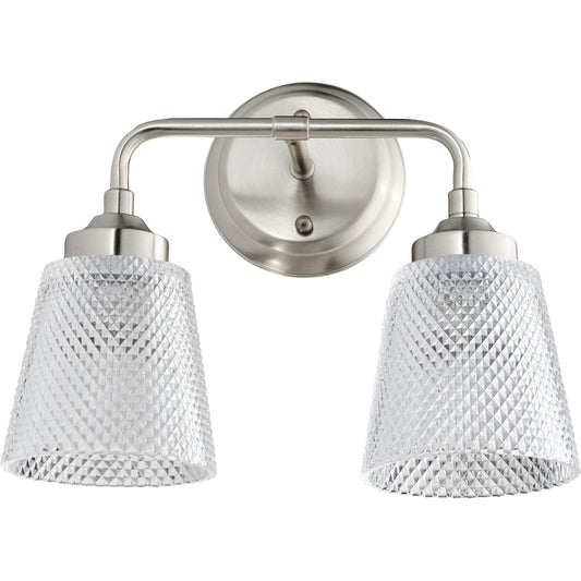Westport Bath by Varaluz. Made from recycled clear waffle in a transitional style.