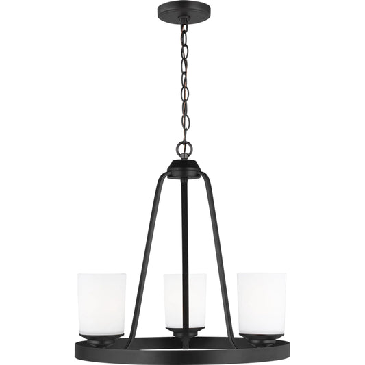 Kemal Three Light Chandelier by Visual Comfort & Co.. Made from steel in a unique style.