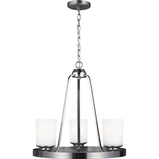 Kemal Three Light Chandelier by Visual Comfort & Co.. Made from steel in a unique style.