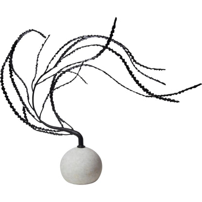 Thistle Sculpture by Global Views in black. Made from iron, white marble in a eclectic & global style.
