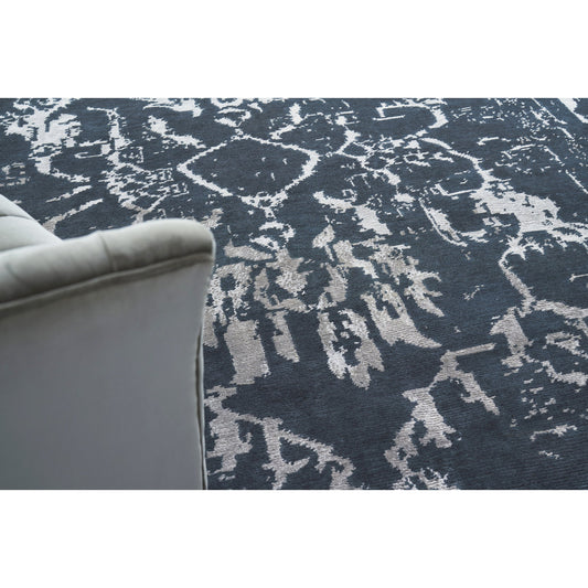Terras 3131 Rug by Exquisite Rugs in navy/silver. Made from unique in a unique style.