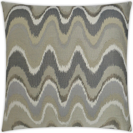 Rave Wave Pillow by DV Kap Home in taupe, grey. Made from 50% rayon, 50% polyester in a transitional style.