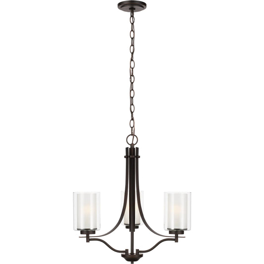Elmwood Park Three Light Chandelier by Visual Comfort & Co.. Made from steel in a unique style.