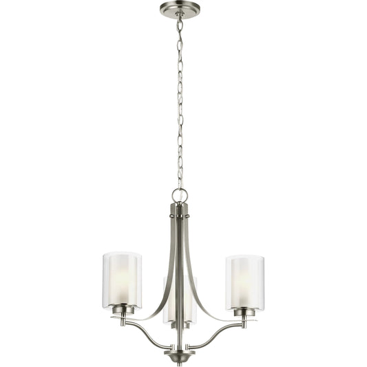 Elmwood Park Three Light Chandelier by Visual Comfort & Co.. Made from steel in a unique style.