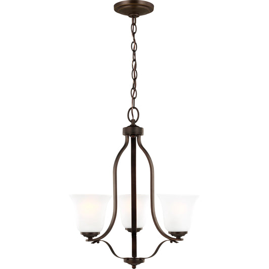 Emmons Three Light Chandelier by Visual Comfort & Co.. Made from steel in a traditional style.