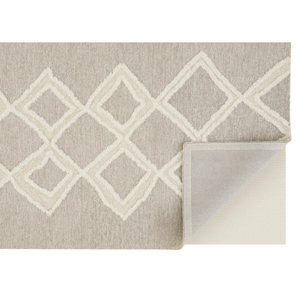 Anica Transitional Geometric Rug - 8009F by Feizy in gray, ivory. Made from wool in a unique style.