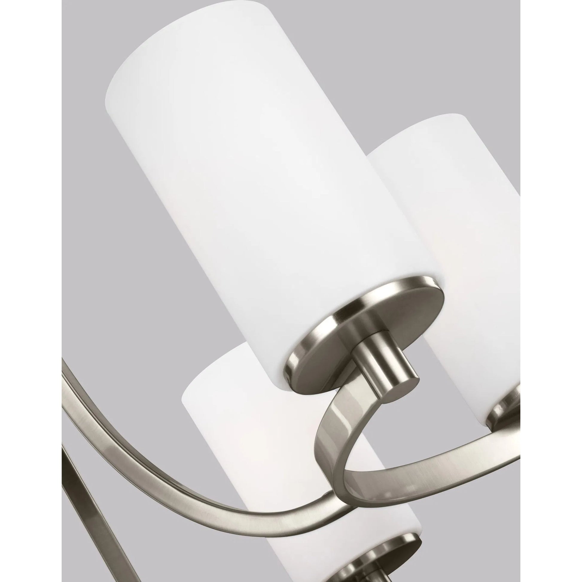 Hettinger Six Light Chandelier by Visual Comfort & Co. in brushed nickel. Made from steel in a unique style.
