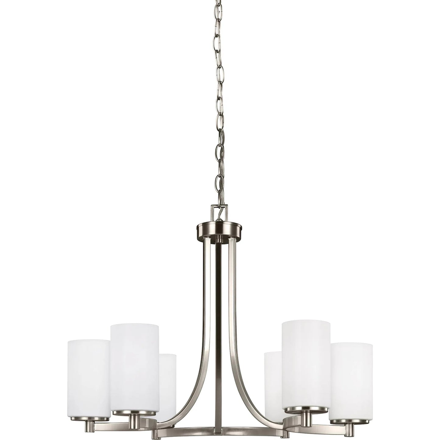 001 SI-2239460 | Primary Silo | Hettinger Six Light Chandelier by Visual Comfort & Co. in brushed nickel. Made from steel in a unique style.