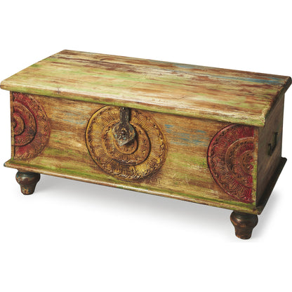 Mesa Carved Wood Trunk Cocktail Table by Butler Specialty Company in assorted and artifacts. Made from wood in a coastal style.