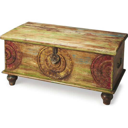 Mesa Carved Wood Trunk Cocktail Table by Butler Specialty Company in assorted and artifacts. Made from wood in a coastal style.