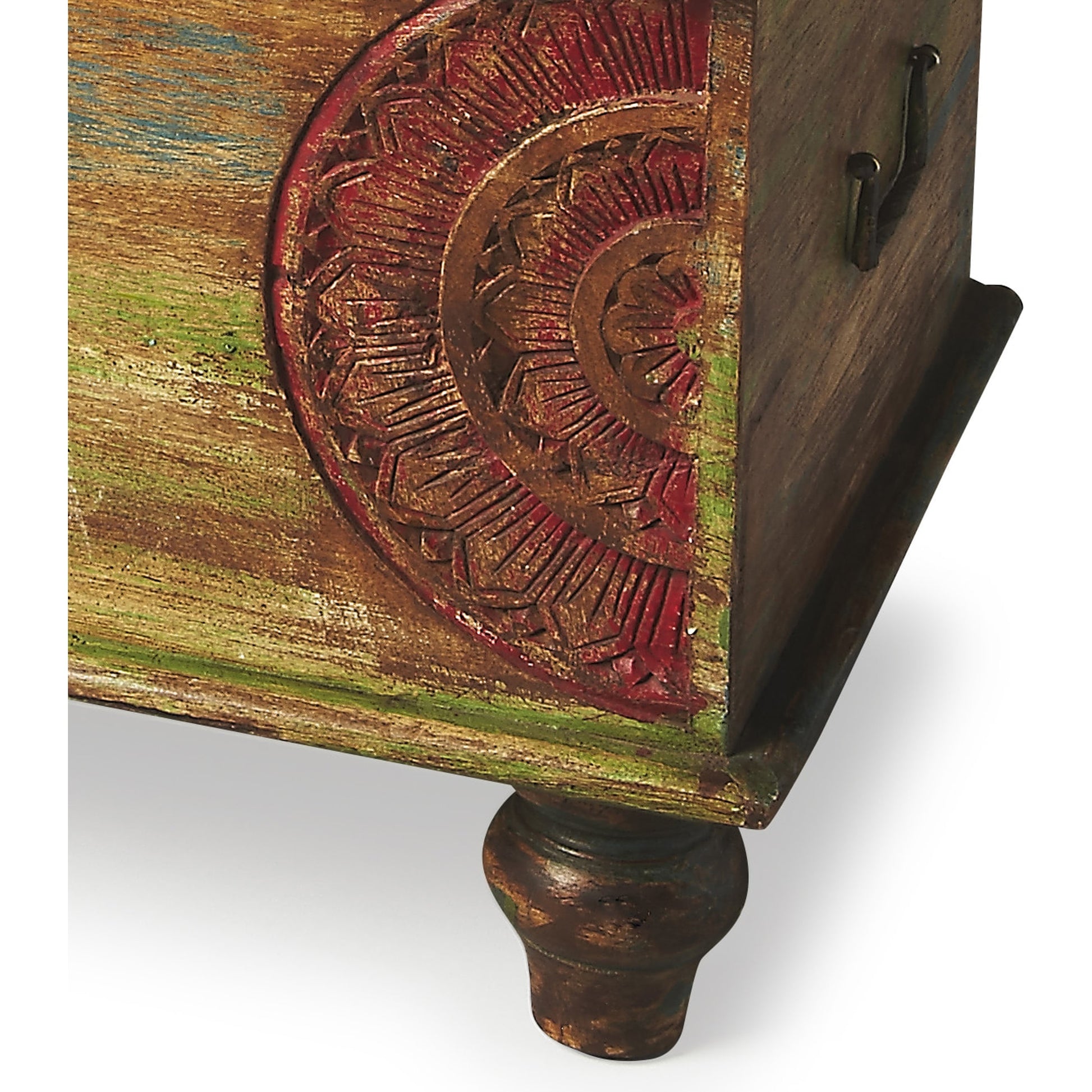 Mesa Carved Wood Trunk Cocktail Table by Butler Specialty Company in assorted and artifacts. Made from wood in a coastal style.