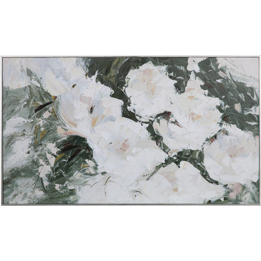 Sweetbay Magnolias Hand Painted Art by Uttermost in multi. Made from fir wood, canvas, pu leather in a coastal style.