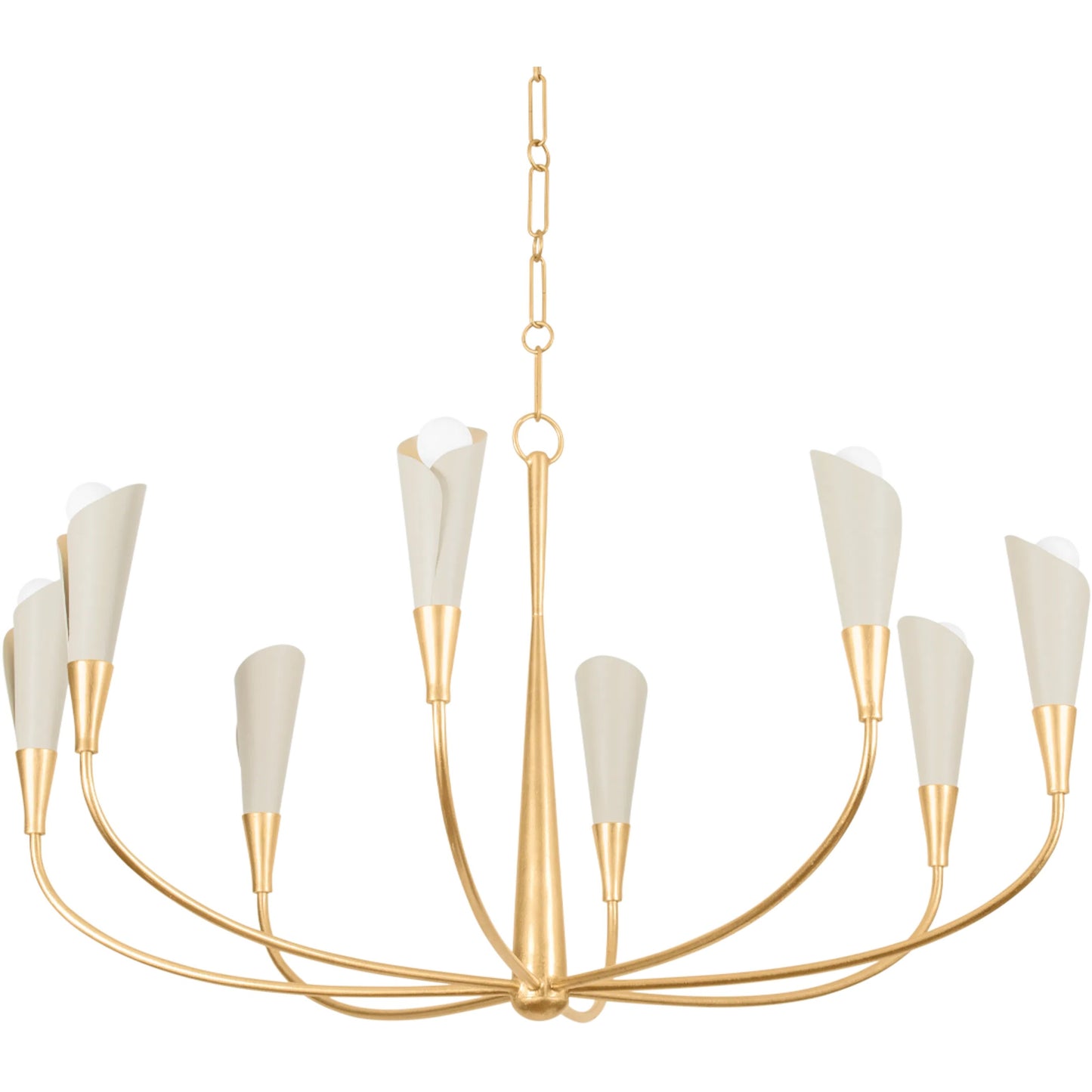 001 SI-2335833 | Primary Silo | Montrose 8-Light Chandelier by Hudson Valley in vintage gold leaf, soft sand. Made from iron in a modern style.