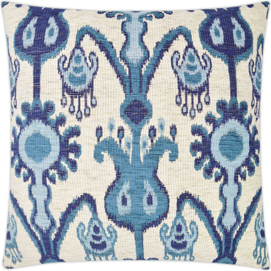 Spokane Pillow by DV Kap Home in blue. Made from 55% polyester, 45% acrylic in a unique style.