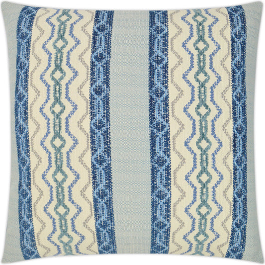 Chandler by DV Kap Home in blue, waterfall. Made from 51% cotton, 27% polyester, 22% acrylic in a transitional style.