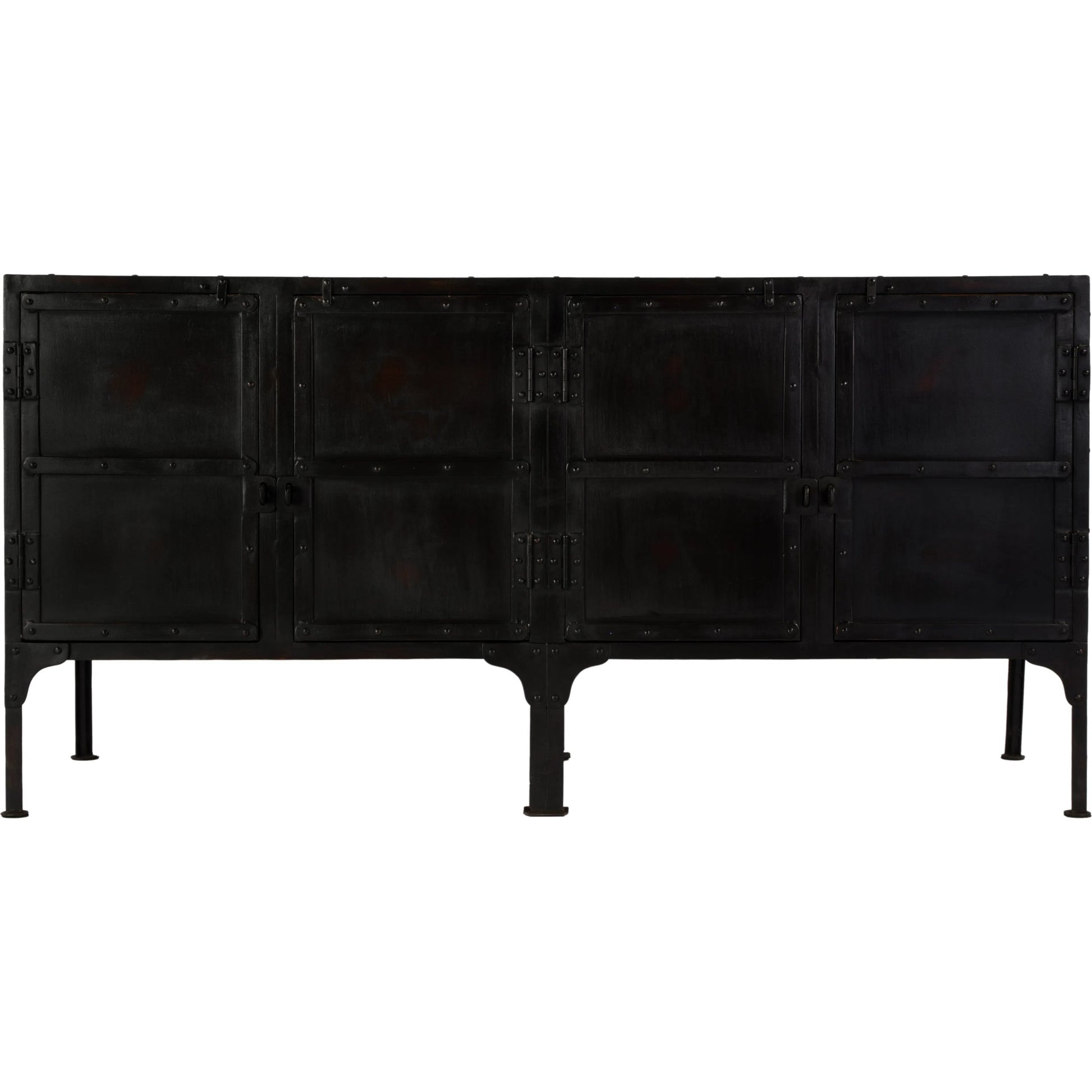 Owen Industrial Chic Console Cabinet by Butler Specialty Company in black and metalworks. Made from iron in a modern style.