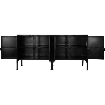 Owen Industrial Chic Console Cabinet by Butler Specialty Company in black and metalworks. Made from iron in a modern style.