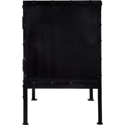 Owen Industrial Chic Console Cabinet by Butler Specialty Company in black and metalworks. Made from iron in a modern style.