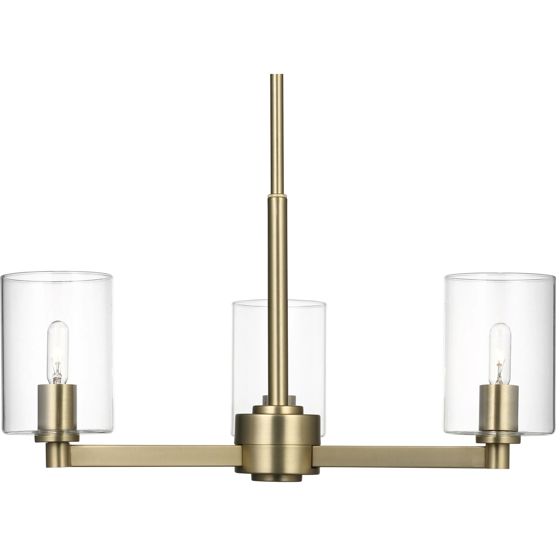 Fullton Three Light Chandelier with Shade by Visual Comfort & Co.. Made from steel in a modern style.