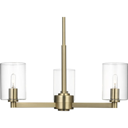 Fullton Three Light Chandelier with Shade by Visual Comfort & Co.. Made from steel in a modern style.