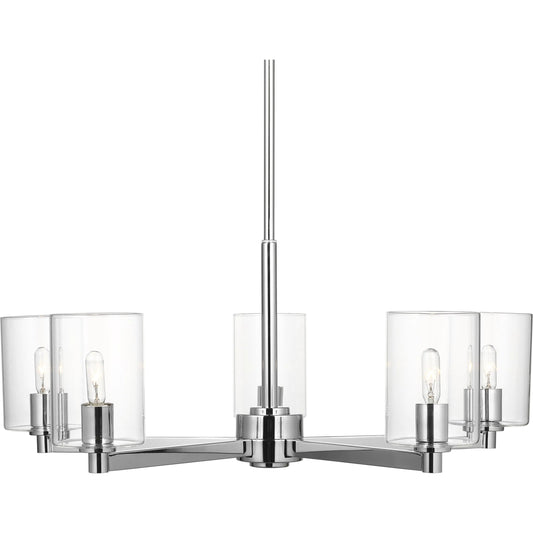 Fullton Five Light Chandelier with Shade by Visual Comfort & Co.. Made from steel in a modern style.
