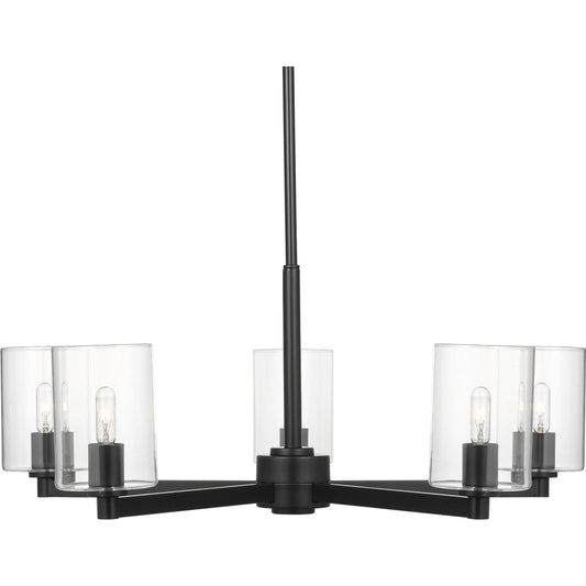 Fullton Five Light Chandelier with Shade by Visual Comfort & Co.. Made from steel in a modern style.