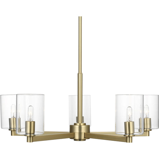 Fullton Five Light Chandelier with Shade by Visual Comfort & Co.. Made from steel in a modern style.