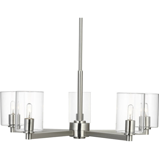 Fullton Five Light Chandelier with Shade by Visual Comfort & Co.. Made from steel in a modern style.