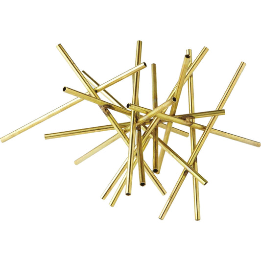 Tubular Burst Sculpture by Global Views. Made from brass in a modern style.