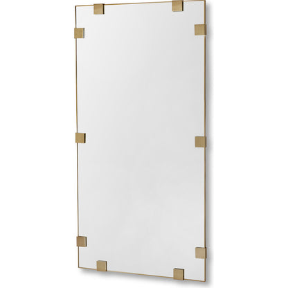 Nippon Floor Mirror by Interlude Home in brushed brass. Made from stainless steel in a modern style.