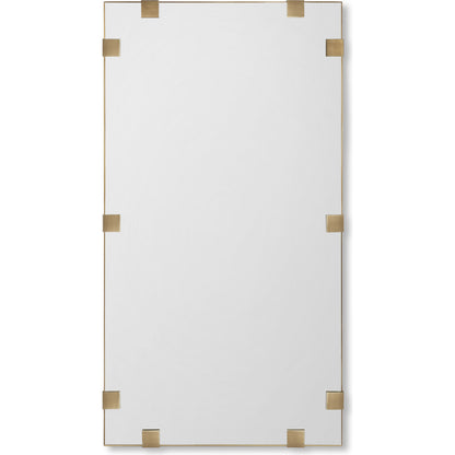 Nippon Floor Mirror by Interlude Home in brushed brass. Made from stainless steel in a modern style.