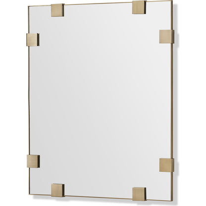 Nippon Mirror by Interlude Home in brushed brass. Made from stainless steel in a modern style.