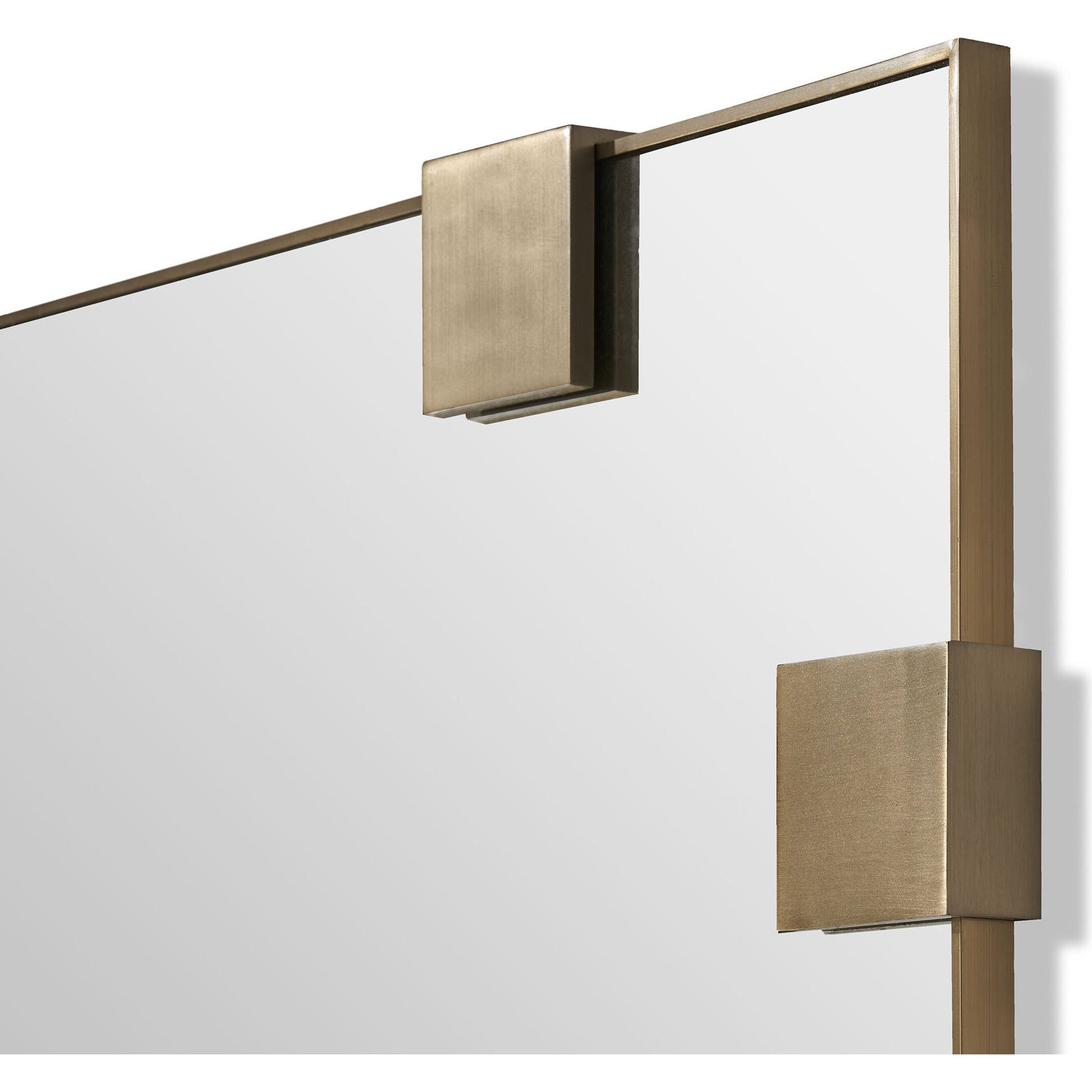 Nippon Mirror by Interlude Home in brushed brass. Made from stainless steel in a modern style.
