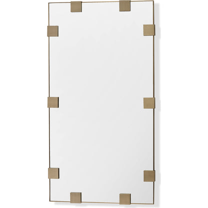 Nippon Mirror by Interlude Home in brushed brass. Made from stainless steel in a modern style.