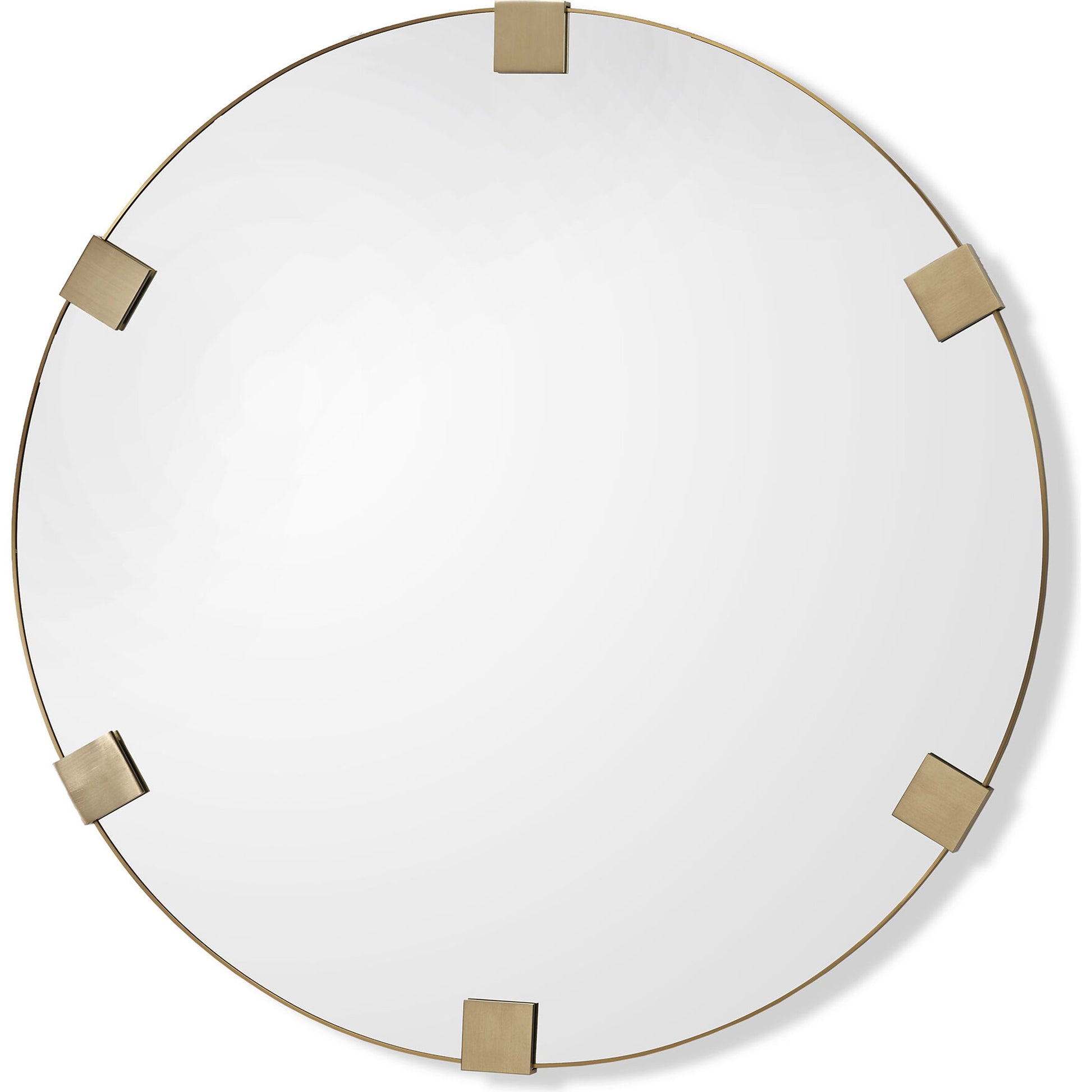 Nippon Round Mirror by Interlude Home in brushed brass. Made from stainless steel, mirror in a modern style.