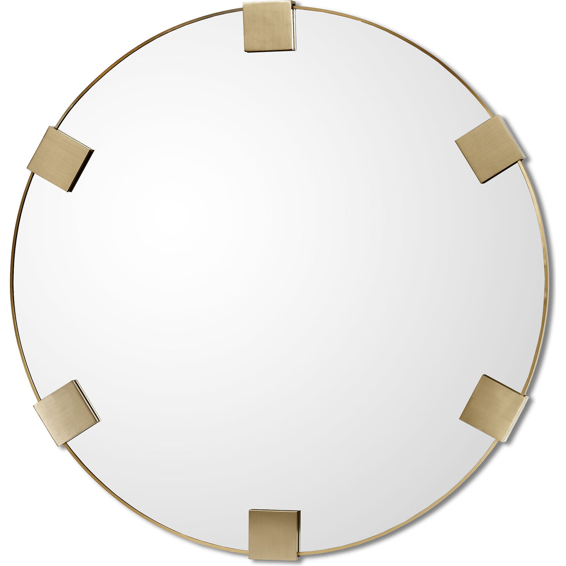 Nippon Round Mirror by Interlude Home in brushed brass. Made from stainless steel, mirror in a modern style.