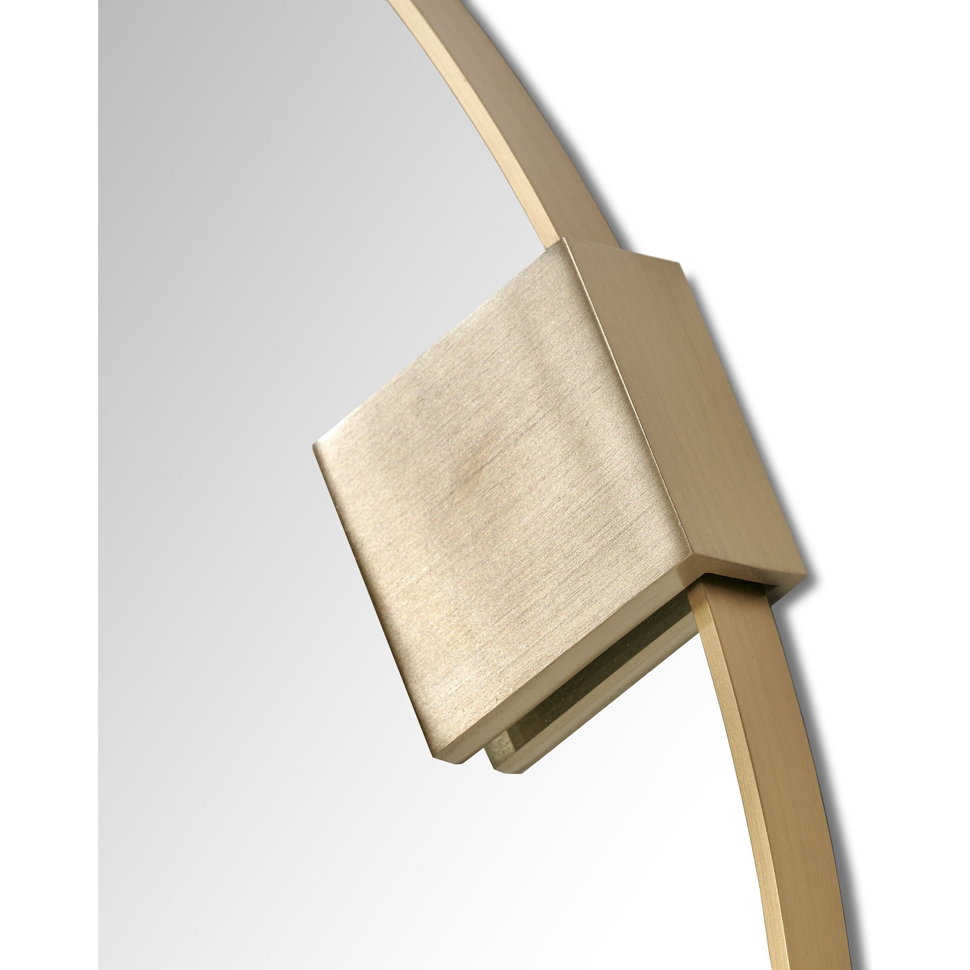 Nippon Round Mirror by Interlude Home in brushed brass. Made from stainless steel, mirror in a modern style.