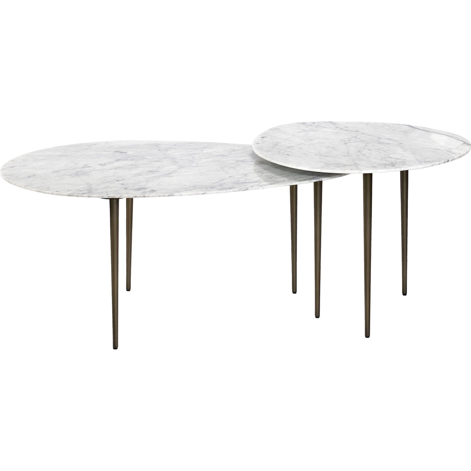 Alexia Bunching Cocktails by Interlude Home in carrara white, antique bronze. Made from marble, stainless steel in a modern style.