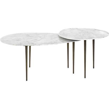 Alexia Bunching Cocktails by Interlude Home in carrara white, antique bronze. Made from marble, stainless steel in a modern style.