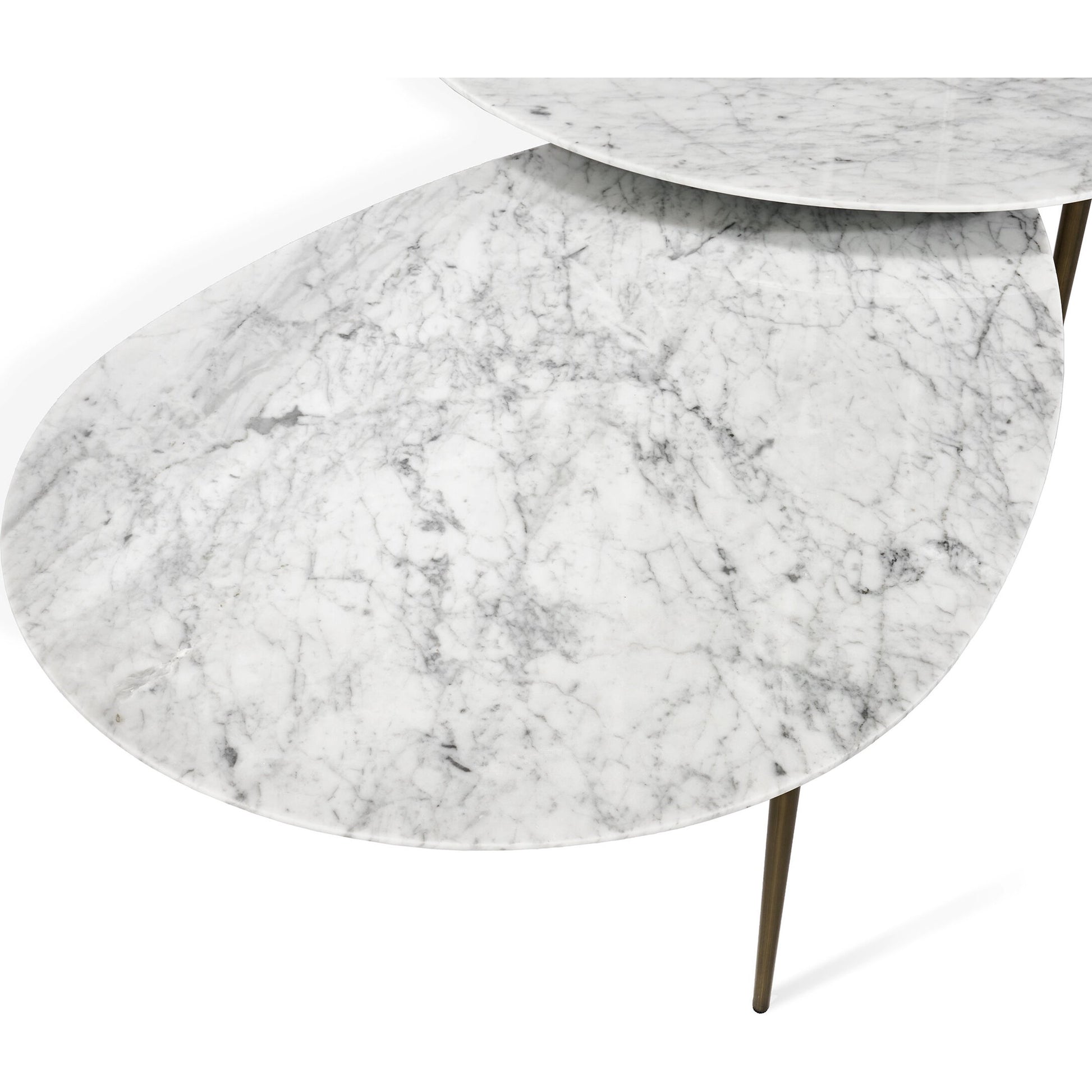 Alexia Bunching Cocktails by Interlude Home in carrara white, antique bronze. Made from marble, stainless steel in a modern style.