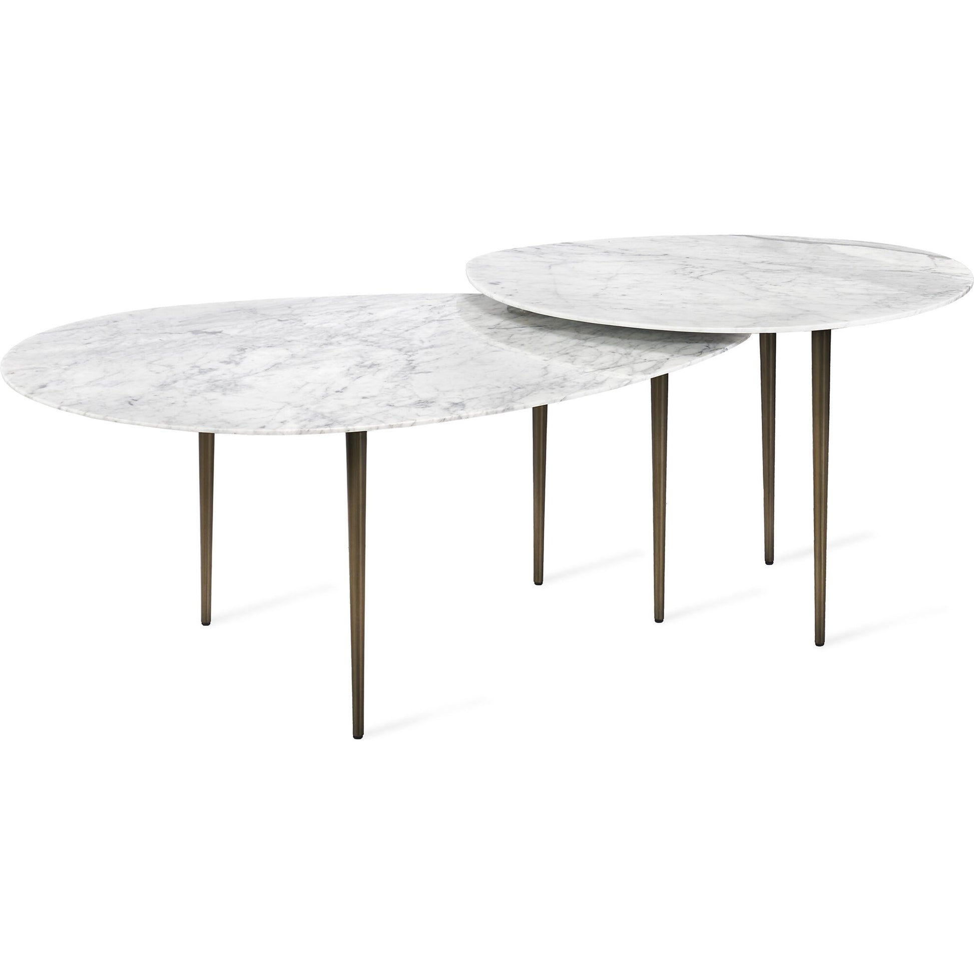 Alexia Bunching Cocktails by Interlude Home in carrara white, antique bronze. Made from marble, stainless steel in a modern style.