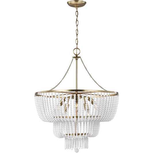001 SI-2226145 | Primary Silo | Jackie Six Light Chandelier by Visual Comfort & Co. in satin brass. Made from steel in a unique style.