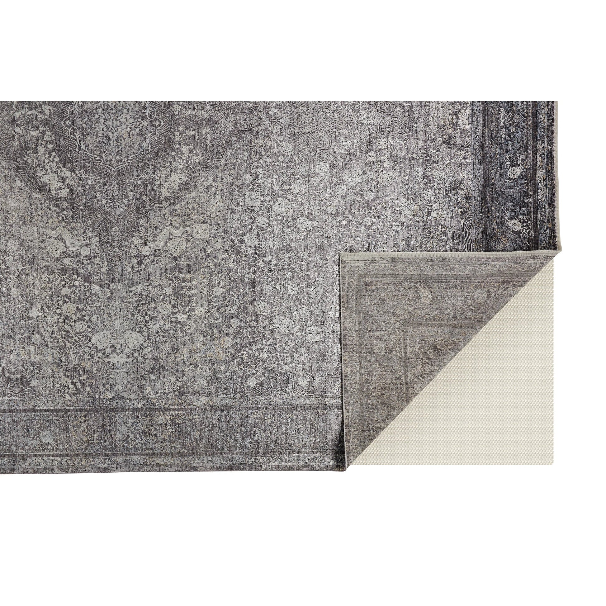 Sarrant Transitional Rug - 3967F by Feizy in gray, silver, ivory. Made from viscose, polyester in a unique style.